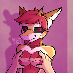 anthro big_breasts black_eyes breasts female first_person_view fondling looking_at_viewer machine male male_pov milk sharp_teeth solo teeth tongue tongue_out translucent translucent_body newt_trz hito_(newt_trz) android antelope aquatic bovid fish gazelle hybrid mammal robot shark 1:1 hi_res