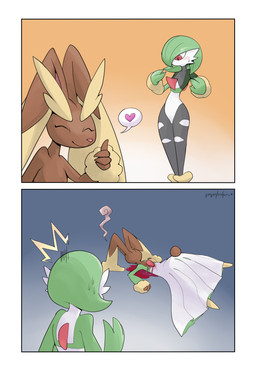 anthro arm_tuft blood bodily_fluids brown_body chest_spike clothing cosplay cotton_tail death dress duo embarrassed female floppy_ears gore green_hair hair legwear long_ears lying on_front pink_nose pool_of_blood pseudo_hair red_eyes shitpost shocked short_tail spikes spikes_(anatomy) stab stabbed_heart stockings sweat tail torn_clothing torn_legwear torn_stockings tuft wrist_tuft parabellux nintendo pokemon gardevoir generation_3_pokemon generation_4_pokemon humanoid lopunny pokemon_(species) 2025 absurd_res comic digital_drawing_(artwork) digital_media_(artwork) hi_res meme