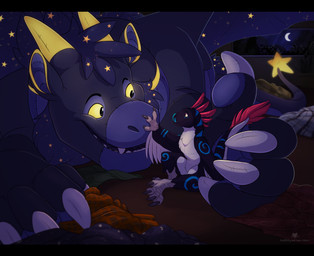 bedding black_bars blanket claws dragon_plushie duo fabric feathers feral finger_claws glowing glowing_eyes hand_on_snout horn male male/male mane pawpads paws plushie purple_body snout tail teeth wings charu mythology darastrix_(ihavexboxlive) milo_(charu) animate_inanimate dinosaur dragon dromaeosaurid living_plushie mythological_creature mythological_scalie prehistoric_species reptile saurischian scalie theropod hi_res letterbox