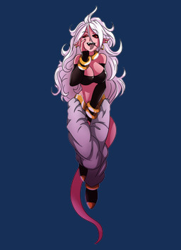 anklet arm_warmers armwear big_breasts black_nails black_sclera bracelet breasts clothing colored_nails ear_piercing female gold_(metal) gold_jewelry hair hand_between_legs hand_on_face humanoid_pointy_ears jewelry levitation long_hair looking_at_viewer nails neck_ring not_furry open_mouth piercing pink_body pink_skin pink_tail pointy_ears red_eyes sharp_teeth simple_background solo tail teeth tongue tongue_out transparent_background white_hair suid-art dragon_ball dragon_ball_fighterz android_21 majin_android_21 alien alien_humanoid humanoid majin 2018 absurd_res alpha_channel full-length_portrait hi_res portrait