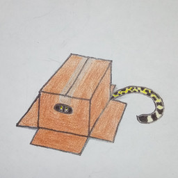 anthro black_spots box cardboard cardboard_box cheetah_spots container female fur hiding in_box in_container ineffective_cover markings solo spots spotted_markings spotted_tail tail tail_markings tail_sticking_out yellow_body yellow_eyes yellow_fur laurarvix thyme_(laurarvix) cheetah felid feline mammal 1:1 hi_res