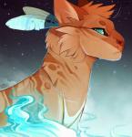 blue_eyes detailed_background feral fur night orange_body orange_fur orange_nose outside solo maplespyder maple_(maplespyder) domestic_cat felid feline felis mammal 2015 digital_media_(artwork) digital_painting_(artwork)