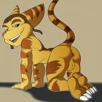 all_fours anus balls butt green_eyes hat hindpaw jerseydevil_(artist) lombax looking_at_viewer male paws presenting ratchet ratchet_and_clank simple_background solo stripes video_games
Rating: Explicit
Score: 10
User: Halounam
Date: January 21, 2014