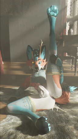 after_sex anthro anus bodily_fluids clothed clothing cum cum_in_ass cum_inside erection femboy genital_fluids genitals horn inside male partially_clothed penis presenting presenting_anus rug solo wings sanythefox sany_van_fox lagomorph mammal wolpertinger 3d_(artwork) 4k 9:16 absurd_res digital_media_(artwork) hi_res