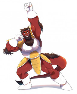 anthro boots clothing footwear gloves handwear male pose saiyan_armor shoes standing white_boots white_clothing white_footwear white_gloves white_handwear juggermelon netardado dragon_ball dragon_ball_z mythology dragon mythological_creature mythological_scalie scalie hi_res