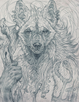 2014 balaa breasts ear_piercing feathers female fur greyscale hyena mane monochrome piercing polearm sketch solo staff traditional_media
Rating: Safe
Score: 7
User: tony311
Date: February 26, 2014