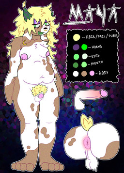 anthro anus areola balls big_butt blonde_hair breasts broken_horn butt disembodied_breasts disembodied_penis ear_piercing erection facial_piercing feet flaccid genitals gynomorph hair horn intersex nose_piercing nude penis perineum piercing pubes septum_piercing solo tail thick_thighs goatwhorexo maya_(goatwhorexo) bovid caprine goat mammal 2024 digital_drawing_(artwork) digital_media_(artwork) hi_res model_sheet trans_(lore) trans_woman_(lore)