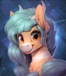 blinking eyelashes female feral horn smile solo tongue rodrigues404 hasbro my_little_pony fan_character animated short_playtime