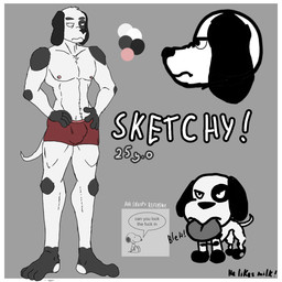 angry anthro athletic athletic_anthro big_chest black_body black_ears black_feet black_fur black_paws bulge clothing feet fur grey_tongue half_naked hand_on_torso larger_male male markings multicolored_body multicolored_fur nipples red_clothing red_underwear side_view simple_background size_difference solo spots spotted_body spotted_fur standing tail text tongue underwear white_body white_fur wide_hips shrederr_8 sketchy_(shrederr_8) bird_dog canid canine canis domestic_dog english_pointer hunting_dog mammal 1:1 english_text flat_colors full-length_portrait guide_lines hi_res model_sheet portrait sketch