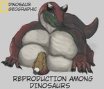 anthro big_breasts breasts claws dominant duo female female/female female_on_bottom female_on_top horn huge_breasts on_bottom on_top red_body text nalgueon abelisaurid carnotaurus dinosaur humanoid majungasaurus prehistoric_species reptile scalie theropod absurd_res english_text hi_res