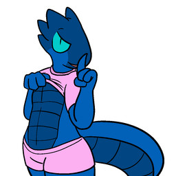 anthro clothed clothing clothing_lift female flat_chested shirt shirt_lift smile solo topwear underwear undressing trout_(artist) lolori kobold reptile scalie 1:1 2017 aliasing digital_media_(artwork)