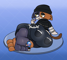 3_toes barefoot beanie black_beanie black_clothing black_hat black_headwear black_hoodie black_topwear blue_background butt cellphone clothing duo ear_piercing electronics feet female gradient_background hat headgear headwear hoodie larger_female male massage micro mottled phone piebald piercing plantigrade plate simple_background size_difference smaller_male smartphone soles solo_focus toes topwear superphishall epic_games fortnite meow_skulls calico_cat domestic_cat felid feline felis mammal 2022 character_request hi_res