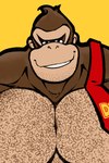 anthro big_muscles body_hair brown_body brown_fur chest_hair close-up clothing facial_hair fur hair huge_muscles hyper hyper_muscles looking_at_viewer male muscular muscular_anthro muscular_male necktie pecs simple_background smile solo text ripped-saurian donkey_kong_(series) nintendo donkey_kong_(character) ape gorilla haplorhine mammal primate 2:3 digital_media_(artwork)