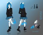 anthro blue_body blue_fur blue_hair female fur hair scene_haircut solo white_body white_fur rayti_nekoson felid feline mammal absurd_res hi_res