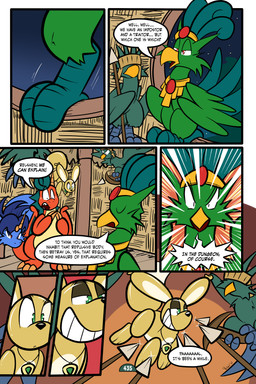2_horns 7_panel_comic accessory ambiguous_gender armor balloon balloon_with_face beak black_eyes black_nose black_text blue_body blue_hair blue_wings bodily_fluids brown_body brown_eyes claws clenched_teeth crossbow dialogue ellipsis exclamation_point eyebrows eyelashes eyes_closed feathered_wings feathers feet feral finger_claws floating green_body green_eyes green_wings group hair half-closed_eyes horn inflatable inside jewelry looking_at_another melee_weapon military motion_lines mouth_closed narrowed_eyes night open_mouth open_smile orange_body page_number pendant polearm question_mark ranged_weapon red_eyes sharp_teeth smile soldier spear speech_bubble sweat sweatdrop tail tail_feathers talking_to_another talons teeth text toe_claws toes tongue toony translucent translucent_hair warrior weapon white_sclera wings yellow_beak virmir mythology renbrand roko_kirihoko saida animate_inanimate avian canid canine couatl dragon feathered_scalie feathered_snake fox living_inflatable mammal mythological_creature mythological_scalie reptile scalie snake 2025 2:3 absurd_res comic english_text hi_res signature female_(lore) male_(lore)