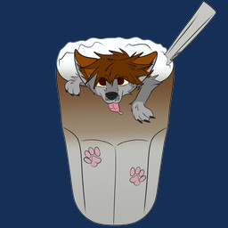 anthro beverage blep brown_hair coffee coffee_cup container cup foam food food_fetish food_play fur grey_body grey_fur hair in_food looking_at_viewer looking_up male pawpads pink_pawpads pink_tongue red_eyes solo tongue tongue_out 2001maxx conditional_dnp maxx_(2001maxx) canid canine canis domestic_dog husky mammal nordic_sled_dog spitz absurd_res hi_res