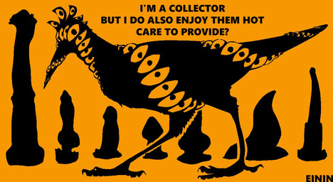 ambiguous_gender animal_dildo animal_sex_toy buttplug canine_dildo cetacean_dildo claws dildo equine_dildo feathered_crest feathers feral head_crest humanoid_dildo multi_eye plug_(sex_toy) sex_toy solo text einin avian biblically_accurate_angel bird english_text signature