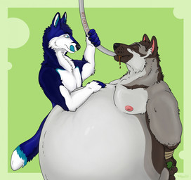anthro areola belly biped candy chocolate dessert duo feeding food force_feeding forced german growth hose hose_inflation inflation male male/male male_anthro moobs nipples obese obese_anthro obese_male overweight overweight_anthro overweight_male shepherd stuffing kolejarz245 chiko_owo diabolos_wolf canid canine canis domestic_dog fox german_shepherd herding_dog mammal pastoral_dog wolf digital_media_(artwork) hi_res