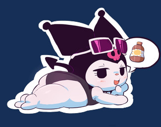 anthro big_butt butt clothing eyewear female fur looking_at_viewer looking_back solo spade_tail sunglasses swimwear tail thick_thighs white_body white_fur amailemon onegai_my_melody sanrio kuromi demon lagomorph leporid mammal rabbit