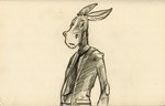 anthro clothed clothing looking_away male necktie simple_background solo suit toony chris_goodwin asinus donkey equid equine mammal graphite_(artwork) half-length_portrait hatching_(art) monochrome portrait shaded traditional_media_(artwork)