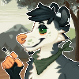 anthro cigarette head_tuft kerchief male smoking smoking_cigarette solo talking_to_viewer tuft grumpyfart american_opossum mammal marsupial virginia_opossum animated digital_media_(artwork) icon low_res pixel_(artwork) pixel_animation