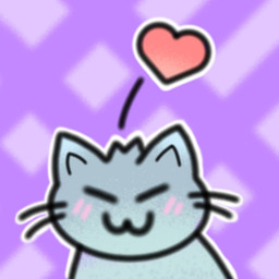 >:3 ambiguous_gender blush feral fur gradient_fur heart_symbol looking_at_viewer outline silly simple_background smile solo whiskers white_outline kawaiikat domestic_cat felid feline felis mammal 1:1 2024 character_request colored digital_drawing_(artwork) digital_media_(artwork) portrait