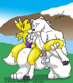 animal_genitalia anthro balls bear breasts bridal_gauntlets canine chest_tuft compression_artifacts cum cum_in_pussy cum_inside digimon duo erection facial_markings female fox front_view fur glenn low_res male male/female mammal markings mostly_nude nipples nude outside penetration penis polar_bear pussy renamon sex sheath tuft vaginal vaginal_penetration white_fur yellow_fur

Rating: Explicit
Score: 1
User: furryfemalewolf
Date: November 05, 2010