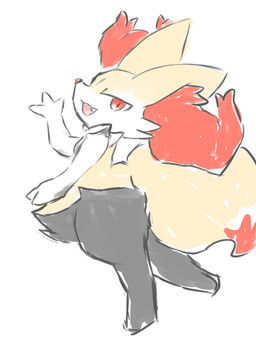3_fingers ambiguous_anthro ambiguous_gender anthro arm_tuft big_tail biped black_body black_fur cheek_tuft cute_fangs dipstick_tail dutch_angle facial_tuft fangs fingers fur inner_ear_fluff looking_at_viewer markings multicolored_body multicolored_fur nude_ambiguous nude_anthro on_one_leg open_mouth open_smile orange_body orange_eyes orange_fur orange_nose orange_tail pointy_ears prick_ears shoulder_tuft side_view simple_background smile snout solo standing tail tail_markings teeth tuft two_tone_tail white_background white_body white_fur yellow_body yellow_fur yellow_tail sanchimpo nintendo pokemon braixen canid generation_6_pokemon mammal pokemon_(species) 2022 3:4 colored_sketch digital_drawing_(artwork) digital_media_(artwork) full-length_portrait hi_res portrait sketch