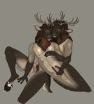 2_horns anthro antlers balls biped black_nose brown_body brown_hair brown_markings circumcised circumcision_scar cloven_hooves dewclaw_hooves duo ear_piercing ear_ring erection eyes_closed fingers genital_scar genitals glans gloves_(marking) hair handjob hooved_fingers hooves horn humanoid_genitalia humanoid_penis male male/male markings multicolored_body nipples nude penile penis piercing ring_piercing scar sex simple_background sitting tan_body two_tone_body unguligrade bruno_hirschkoff dieter_hirschkoff kristian_hirschkoff cervine deer elk mammal 2025 absurd_res hi_res brother_(lore) brothers_(lore) incest_(lore) sibling_(lore) twincest_(lore) twins_(lore)