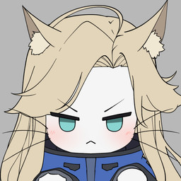 alternate_species anthro blonde_hair blue_clothing blue_eyes blush blush_lines clothed clothed_anthro clothed_female clothing female fur furrification hair inner_ear_fluff machine narrowed_eyes simple_background solo tuft whiskers white_body white_fur yellow_body yellow_ears yellow_fur yellow_inner_ear_fluff young young_anthro young_female j_humbo capcom pragmata diana_(pragmata) android domestic_cat felid feline felis mammal robot 1:1 2026 hi_res icon