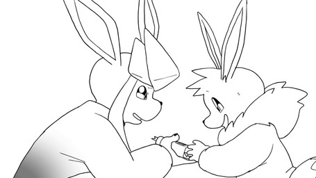 aged_down anthro anthrofied biped brown_body brown_fur candy chocolate clothed clothing cloud dessert dialogue dipstick_tail duo ellipsis eyes_closed food full_moon fur male markings moon open_mouth open_smile pokemorph smile tail tail_markings text young young_anthro young_male dahecksajerry nintendo pokemon james_(dahecksajerry) pierrot_(dahecksajerry) eevee eeveelution generation_1_pokemon generation_4_pokemon glaceon pokemon_(species) 16:9 animated english_text hi_res long_playtime sound widescreen