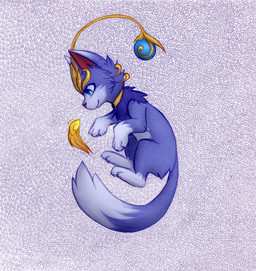 ambiguous_gender blue_body blue_ears blue_eyes blue_fur blue_tail butt_tuft cheek_tuft closed_smile facial_tuft feral fur glistening glistening_eyes leg_markings markings mouth_closed pattern_background red_inner_ear red_nose side_view simple_background smile socks_(marking) solo tail text tuft white_body white_ears white_fur white_tail bloominglynx league_of_legends riot_games tencent yuumi_(lol) felid mammal 2019 absurd_res english_text hi_res