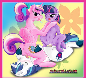 accessory after_kiss bisexual blue_hair blush bodily_fluids border bow_(feature) bow_accessory bow_ribbon brother_penetrating_sister butt cowgirl_position cum cum_in_vagina cum_inside cunnilingus cutie_mark erection eyes_closed feathered_wings feathers female female/female female_on_top feral from_front_position fur genital_fluids genitals group group_sex hair hair_accessory hair_bow hair_ribbon hand_on_another's_butt hand_on_butt horn lying male male/female male_penetrating multicolored_hair nude on_back on_bottom on_top oral penetration penis pink_body pink_border pink_feathers pink_fur purple_body purple_eyes purple_fur purple_hair ribbons romantic romantic_couple saliva saliva_on_tongue saliva_string sex south_pole_position spread_legs spreading straddling text threesome tongue tongue_out triangle_position trio two_tone_hair vaginal vaginal_penetration vulva white_body white_fur wings anibaruthecat friendship_is_magic hasbro my_little_pony mythology princess_cadance_(mlp) shining_armor_(mlp) twilight_sparkle_(mlp) equid equine mammal mythological_creature mythological_equine unicorn winged_unicorn 2013 digital_media_(artwork) english_text hi_res brother_(lore) brother_and_sister_(lore) incest_(lore) sibling_(lore) sister_(lore)