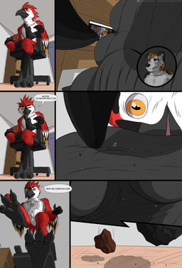 3_fingers 4_toes anthro beak black_beak black_body black_claws black_ear_tips black_ears black_feathers black_fur blue_eyes blush brown_body brown_eyes brown_fur butt claws crumbs cutaway dialogue dipstick_ears duo_focus ear_markings feather_hair feathers featureless_crotch feet finger_claws fingers fluffy fluffy_tail foot_focus fur grey_body grey_fur group hair inner_ear_fluff inside itch itching larger_anthro larger_male larger_nude looking_at_another male micro micro_anthro micro_male multicolored_ears nano nude_anthro nude_male nude_micro oblivious on_another's_foot orange_body orange_eyes orange_feathers orange_hair pseudo_hair red_arms red_body red_feathers red_hair red_legs running running_away running_from_claw scratching scratching_own_foot sitting size_difference smaller_anthro smaller_male smaller_nude standing tail toe_claws toes tuft under_foot white_body white_feathers white_fur white_inner_ear winged_arms wings davdav107 stratus_shepherd zack_bird australian_shepherd avian bird canid canine canis domestic_dog herding_dog mammal pastoral_dog sheepdog absurd_res comic hi_res signature male_(lore)