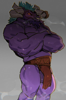 anthro balls barazoku barely_visible_balls barely_visible_genitalia beard biceps blue_hair bottomwear bulge clothed clothing crossed_arms facial_hair facial_piercing frown genitals glistening glistening_body gradient_background hair horn ineffective_clothing ineffective_loincloth loincloth male muscular muscular_anthro muscular_male nose_piercing nose_ring penis piercing red_eyes ring_piercing scowl septum_piercing septum_ring side_view simple_background solo standing steam tailless topless mmaj7 european_mythology greek_mythology league_of_legends mythology riot_games tencent alistar_(lol) bovid bovine mammal minotaur hi_res