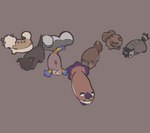 ambiguous_gender brown_background feral group simple_background walking yakkotsuki l33t_(labbit) markus_(labbit) trailmix_(not_a_furfag) yuki_(labbit) canid canine fox labbit mammal procyonid raccoon digital_media_(artwork)