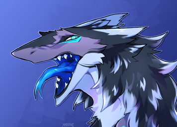 anthro forked_tongue fur looking_at_viewer male open_mouth side_view solo teeth tongue tongue_out masvino zanus_(zanussergal) sergal hi_res