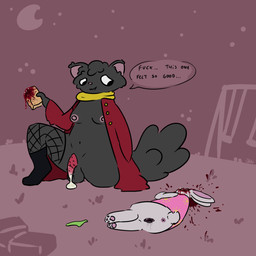 adult_on_child adult_on_young after_sex age_difference anthro anus balls blood blunt_head_trauma bodily_fluids bone boots breasts brick child_murder clothing coat condom death dress duo female filled_condom fishnet_clothing fishnet_legwear footwear forced genital_fluids genitals gore gore_focus gynomorph intersex intersex/female legwear lying necrophilia older_intersex panties paws penile_spines penis rape scarf sex sexual_barrier_device shoes simple_background sitting snuff speech_bubble tail text topwear underwear vaginal_fluids young younger_female erinthebat korridwen_(erinthebat) domestic_cat felid feline felis lagomorph leporid mammal rabbit 1:1 2026 absurd_res english_text hi_res