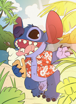 4_fingers 4_toes aloha_shirt anthro balls beach blue_balls blue_body blue_fur blue_nose blue_penis bottomless bottomless_anthro bottomless_male claws clothed clothing dessert eating feet finger_claws fingers flaccid food foreskin fur genitals ice_cream ice_cream_cone licking male navel notched_ear open_clothing open_shirt open_topwear palm_tree pattern_clothing pattern_shirt pattern_topwear penis plant shirt shortstack shortstack_male smile solo toe_claws toes tongue topwear tree tropical unretracted_foreskin tbid disney lilo_and_stitch stitch_(lilo_and_stitch) alien experiment_(lilo_and_stitch) hybrid 2025 digital_drawing_(artwork) digital_media_(artwork) hi_res