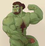 5_fingers abs beard biceps big_muscles big_penis body_hair brown_eyes brown_hair chest_hair ear_piercing erection eyebrows facial_hair facial_piercing fingers flexing genitals glans green_body green_nipples green_penis green_skin hair happy_trail huge_muscles humanoid_hands humanoid_pointy_ears male muscular muscular_humanoid muscular_male nipples nose_piercing nose_ring not_furry nude pecs penis piercing pink_glans pointy_ears pubes ring_piercing simple_background sitting solo thick_eyebrows thick_penis tusks vein veiny_muscles veiny_penis imato humanoid orc 2020 hi_res