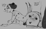 abdominal_bulge anal anal_orgasm anal_penetration anthro anthro_on_anthro anthro_penetrated anthro_penetrating anthro_penetrating_anthro balls be_quiet bent_over big_butt black_nose bodily_fluids butt clenched_teeth cum cum_while_penetrated cumshot dialogue doggystyle duo ejaculation from_behind_position gasp genital_fluids genitals grey_background grey_body hands-free male male/male male_penetrated markings motion_lines orgasm penetration penis saliva sex simple_background spank_marks spots spotted_markings stuttering talking_to_another talking_to_partner teeth text esahma canid canine canis dalmatian domestic_dog mammal 16:10 english_text hi_res monochrome sketch widescreen