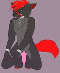 animal_genitalia animal_penis anthro bound canine_genitalia canine_penis chain chained erection fur genitals grey_body grey_fur hair looking_at_viewer male nude penis red_body red_fur simple_background solo tail starryprince fury_(furythewolf) furythewolf canid canine canis mammal wolf digital_media_(artwork) hi_res