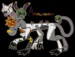 4_heads 4_legs 6_limbs amalgamation ambiguous_gender bow_tie claws exposed_endoskeleton exposed_wires feral fur green_body green_fur looking_at_viewer machine multi_head sharp_teeth solo teeth white_body white_fur caloxya five_nights_at_freddy's scottgames fan_character animatronic canid canine chimera fox hybrid lagomorph leporid mammal monster rabbit robot alpha_channel hi_res