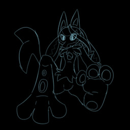3_toes ambiguous_gender anthro chest_tuft feet foot_fetish foot_focus looking_at_viewer pawpads plantigrade sitting toes tuft zenodos nintendo pokemon canid generation_9_pokemon mammal mega_evolution mega_lucario_z pokemon_(species) 2025 digital_drawing_(artwork) digital_media_(artwork) monochrome sketch