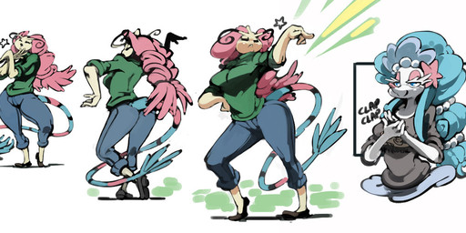 anthro anthrofied big_breasts blue_hair breasts butt clapping clothing duo eyes_closed female footwear hair long_hair pink_hair pokemorph pose shirt shoes smile solo_focus starfish_(accessory) topwear white_body white_skin wide_hips yellow_body yellow_skin bittenhard nintendo pokemon fan_character lilinoe_(bittenhard) sofiya_ivanova aquatic asterozoan echinoderm generation_3_pokemon generation_7_pokemon mammal milotic pinniped pokemon_(species) primarina sea_serpent starfish 2017