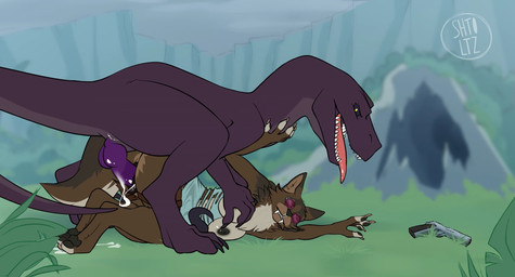 animal_genitalia animal_vulva anthro anthro_on_feral anthro_penetrated bestiality bodily_fluids breast_grab breasts canine_genitalia canine_vulva claws clothing cum cum_from_vagina cum_in_vagina cum_inside cum_string defeat defeat_sex defeated dominant dominant_feral duo erection eyewear face_lick fangs female female_on_feral female_penetrated feral feral_penetrating feral_penetrating_anthro finger_claws forced forest from_behind_position genital_fluids genitals glasses gun hand_on_breast handgun inaccurate_knotting knot knotted_penis knotting leaking_cum licking looking_pleasured male male/female male_penetrating male_penetrating_female on_ground orgasm orgasm_face outside penetration penile penile_penetration penis penis_in_vagina pinned pinned_head pinned_to_ground pistol plant ranged_weapon rape reaching_for_weapon rough_sex sex sickle_claw size_difference tail teeth thrusting toe_claws tongue tongue_out torn_clothing tree vaginal vaginal_fluids vaginal_knotting vaginal_penetration vulva weapon wearing_glasses shtoltz tomb_raider canid canine canis dinosaur dromaeosaurid hybrid lizard mammal prehistoric_species reptile saurischian scalie theropod wolf 2d_animation animated hi_res long_playtime motion_tweening no_sound video