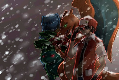 blue_body blue_eyes blue_skin clothing feral glowing glowing_eyes green_eyes group hat headgear headwear male membrane_(anatomy) membranous_wings orange_body orange_skin outside plant red_eyes snow snowing starter_trio storm tail trainer wind wings unknown_artist european_mythology mythology nintendo pokemon pokemon_trainer red_(pokemon) blastoise charizard dragon elemental_creature flora_fauna generation_1_pokemon human mammal mythological_creature mythological_scalie pokemon_(species) reptile scalie venusaur western_dragon low_res