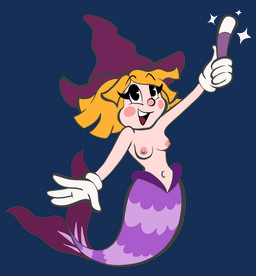 blonde_hair breasts clothing female gloves hair handwear hat headgear headwear loli magic_user mermaid_tail orange_hair simple_background smile smiling_at_viewer solo sparkles split_form toony transparent_background wand white_clothing white_gloves white_handwear witch witch_hat young dachimotsu enchanted_portals penny_(enchanted_portals) aquatic human humanoid mammal merfolk alpha_channel