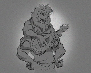 anthro clothing lute male male/male mandibles multi_eye muscular musical_instrument plucked_string_instrument shirt solo string_instrument topwear thestory terek arachnid arthropod mygalomorph spider tarantula 5:4 hi_res