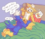 anthro backsack balls bed blue_body blue_feathers blush butt duo erection feathers feet foreskin fur furniture genitals hand_on_leg humor licking male male/male narrowed_eyes on_bed oral penile penis penis_lick sex text tongue white_body white_fur worried_look yellow_body yellow_fur roarey_raccoon nintendo star_fox falco_lombardi fox_mccloud avian canid canine fox mammal absurd_res english_text hi_res